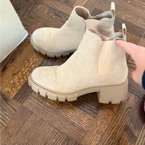 Steve Madden Cream Ankle Booties
